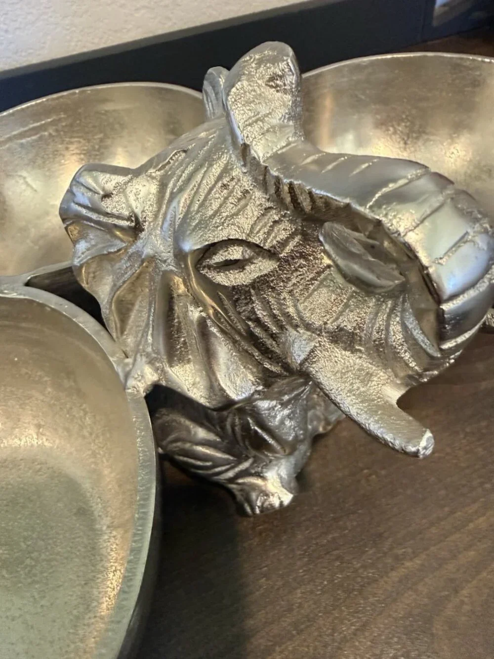 3 Bowl Server Elephant Metal Aluminum by Aspen Home
